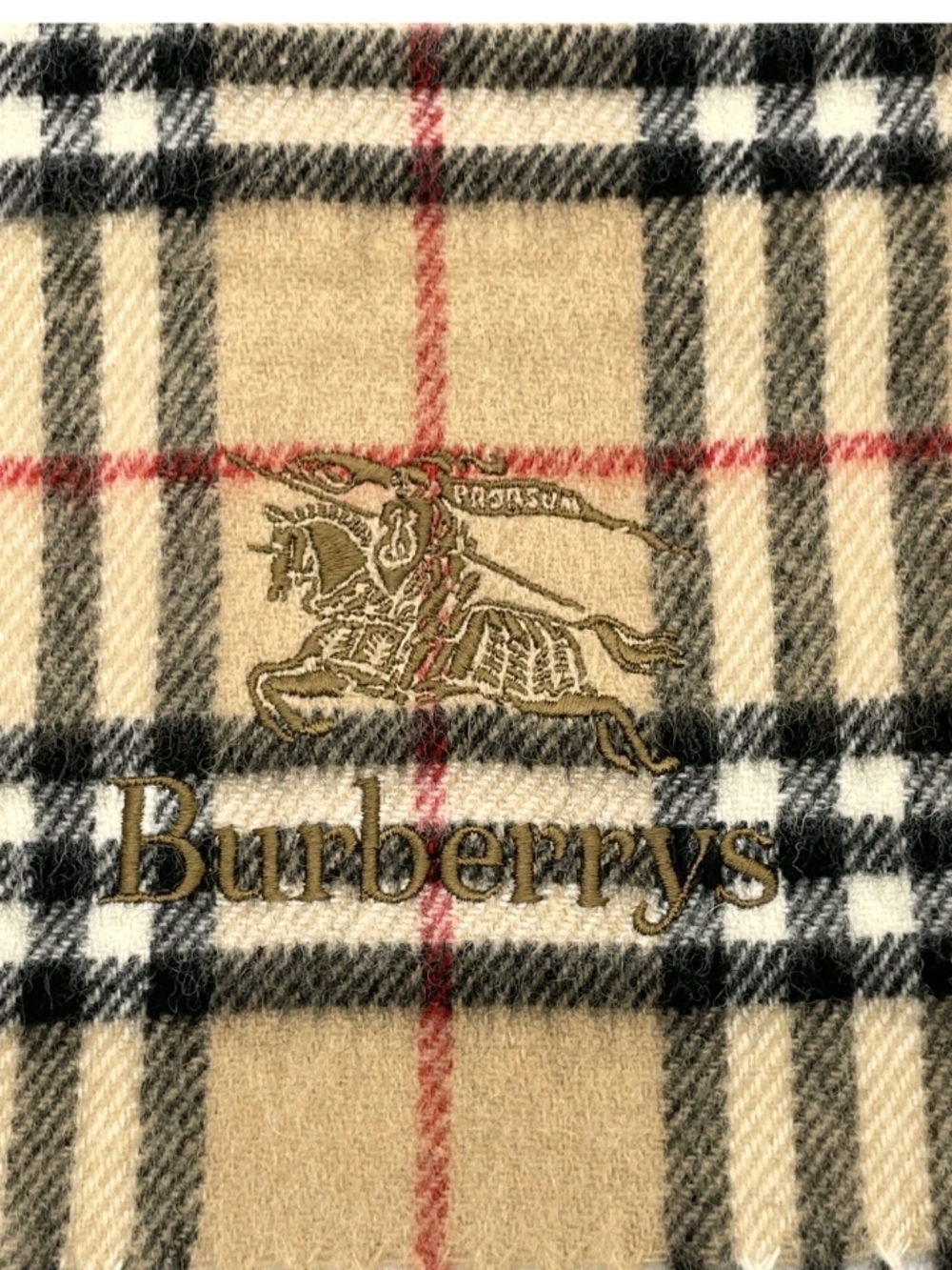 SALE! Authentic Burberry Nova Check 100% Wool Fringe Vintage Scarf W Box - Picture 11 of 14